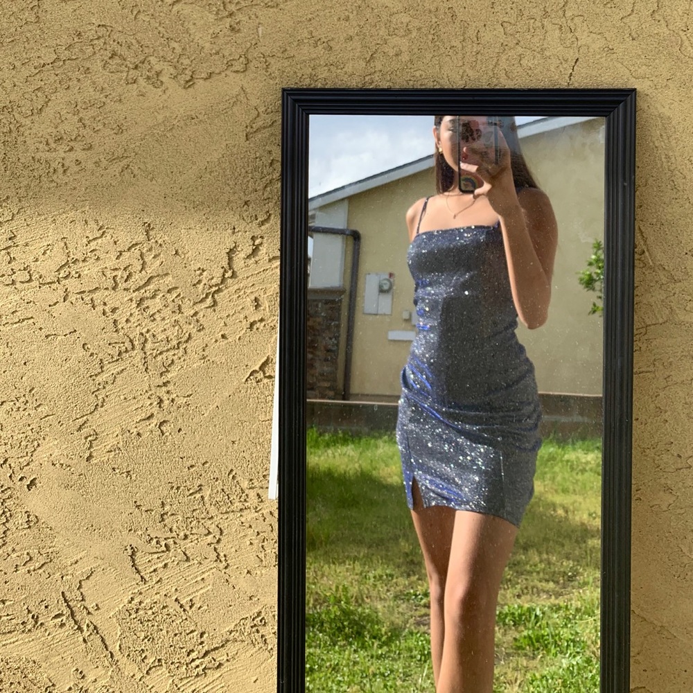 sparkly party dress w/ blue reflects